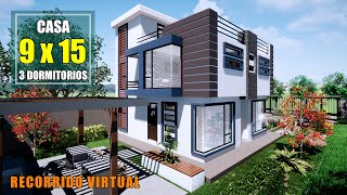 Recorrido Virtual || Casa DG 9 x 15 m || Casa 3D