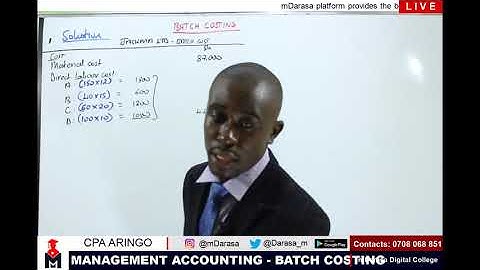 COSTING METHODS - BATCH COSTING