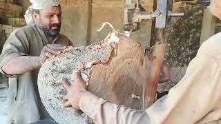 The workers are lifting such huge wood themselves