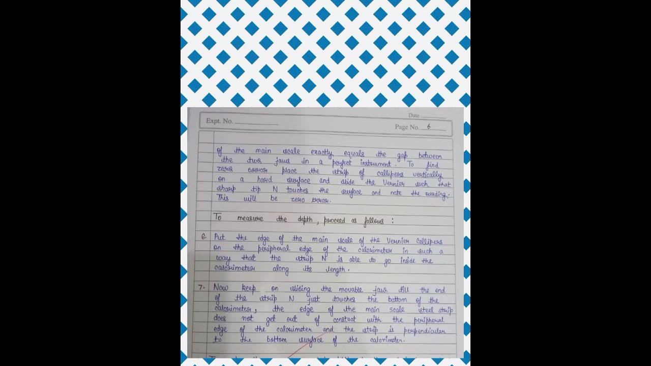 class 11 #to determine internal diameter and depth of a calorimeter by using vernier caliper