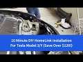 10 minute diy tesla model y homelink retrofit model 3 too save 