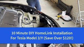 10 minute DIY Tesla Model Y HomeLink Retrofit (Model 3 too! Save $$$!)