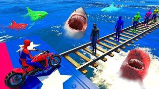 GTA 5 Epic Ragdolls | Spiderman and Super Heroes Jumps/fails || #shorts shortslive