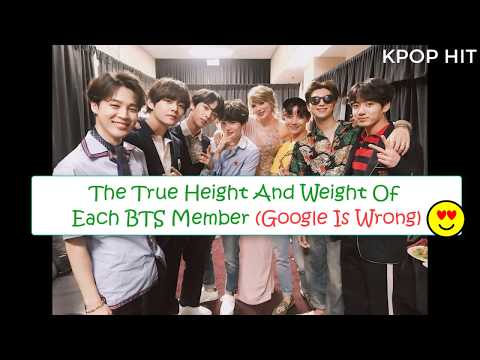 The True Height And Weight Of Each Bts Member