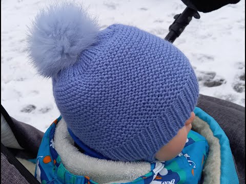 Связать шапочку спицами для мальчика 1 год