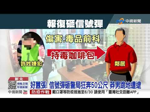 "衙門"前挑釁! 男丟信號彈炸警局 稱"想吃牢飯"│中視新聞 20220620