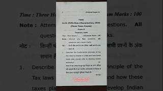 LLB (5th Sem.) Exam , 2026 (Three year Course) Taxation Laws #law #llb #ballb #judiciary