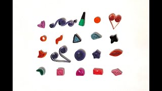 Basic 25 quilling designs tutorial - FOR BEGINNERS