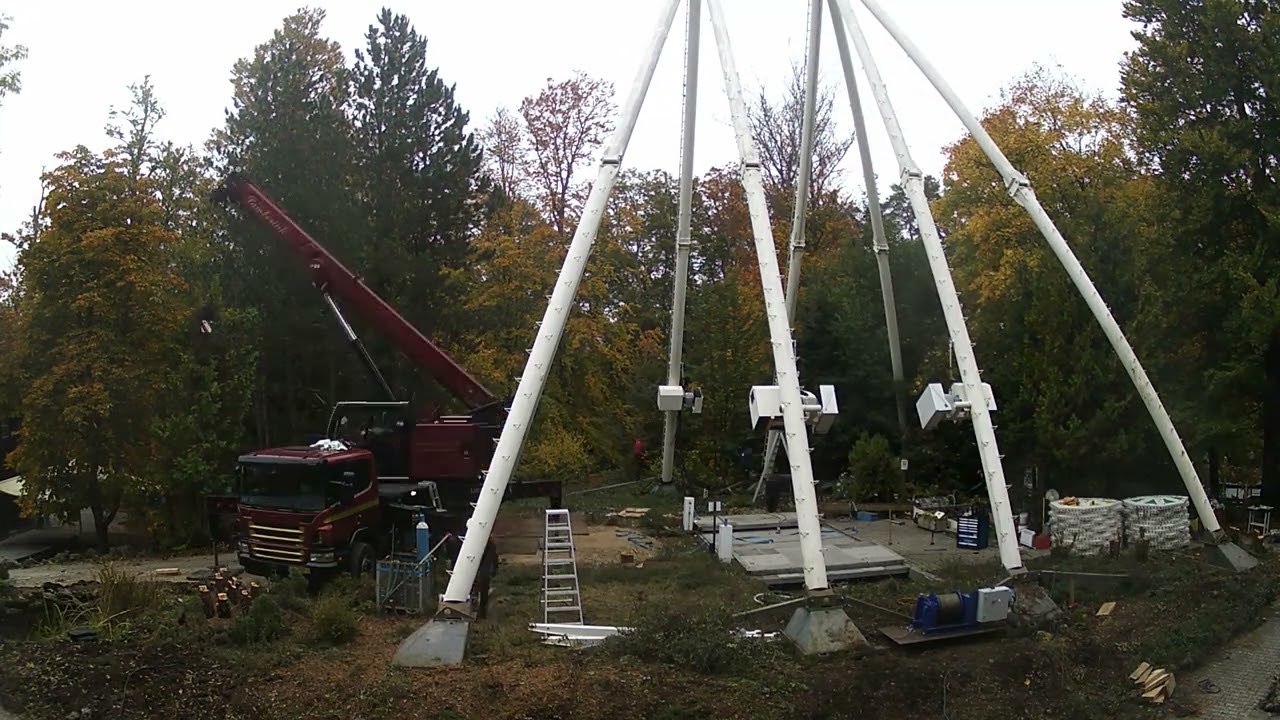 Riesenrad Abbau die letzten beiden Tage im Freizeitpark Traumland
