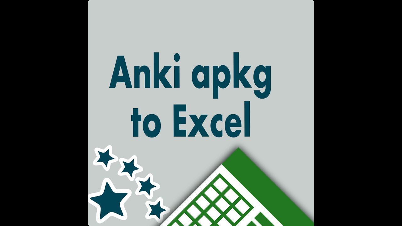 Anki Apkg To Excel Youtube