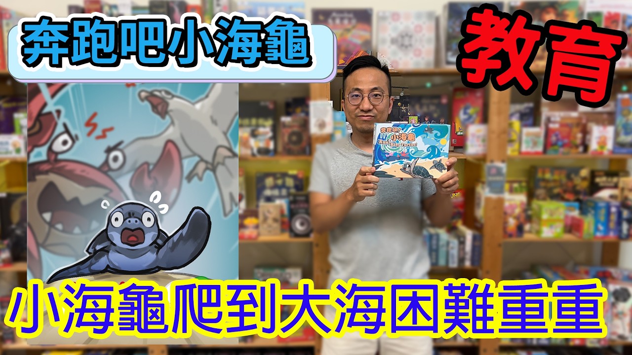 出生第一天就要逃命?!小海龜能活著游進大海嗎?☆奔跑吧小海龜-桌遊教學試玩#520 縮圖
