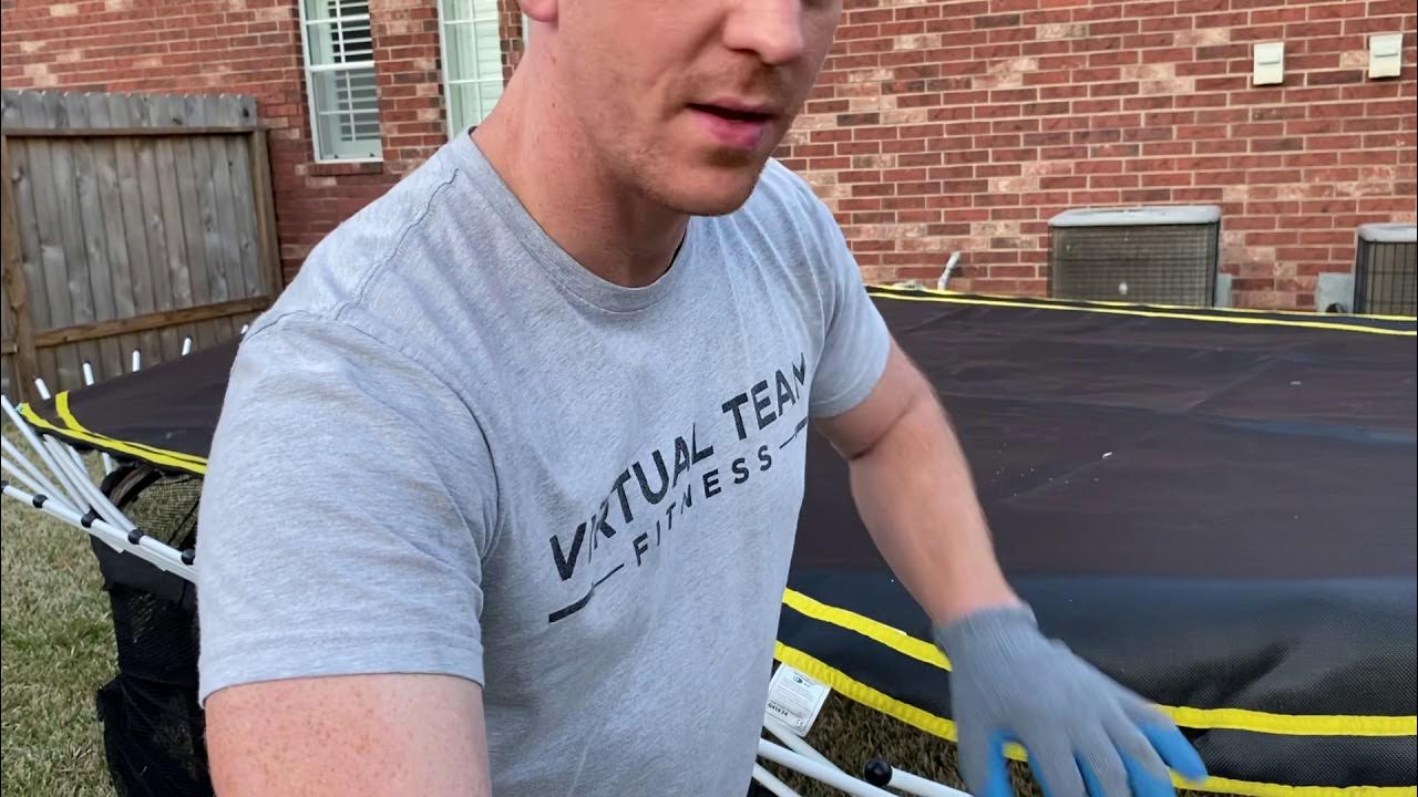 How to install Springfree trampoline mat rods by yourself (no partner