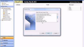 Outlook 2003 Import Personal Folders  (Export contacts)