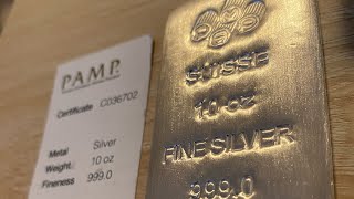 10Oz Silver Pamp Suisse Cast Bar