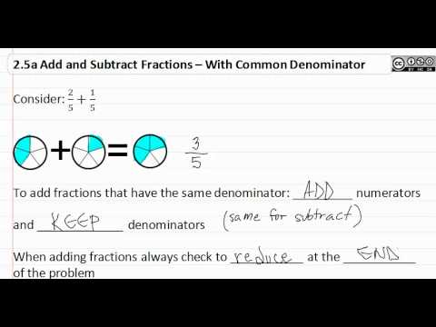 2.5a: With Common Denominator