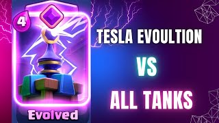 Tesla Evoultion Vs All Tanks Clash Royale #TeslaEvoultion #clashroyale