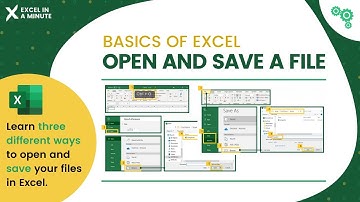 HOW TO OPEN AND SAVE A FILE IN EXCEL 365 BY EXCEL IN A MINUTE