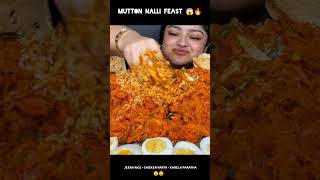 Big Bite Mutton Nalli Feast🤤🔥| Pressure Cooker Mutton Nalli Curry,Jeera Rice &amp; Chicken Varta Mukbang
