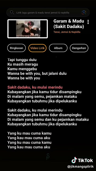 Garam dan madu - lirik