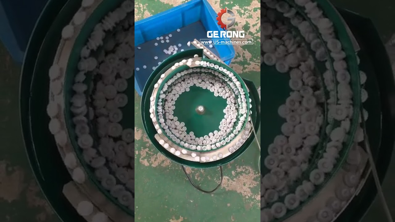Small cap plug automatic sorting bowl feeding machine testing video