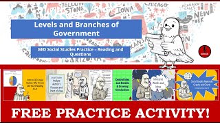 ⭐GED Social Studies Made Easy | Passage on Levels & Branches of Government (Free Practice) #ged