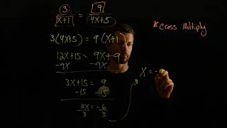 Solving rational equations by cross multiplying