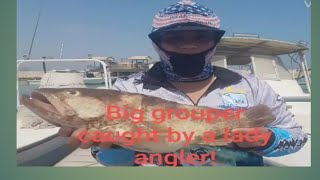 Big Grouper caugh by a lady angler!