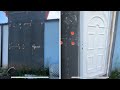 Wood House door Installation in the wall - wall demolished