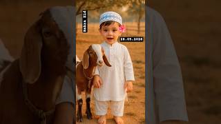 Bakra Eid Mubarak | cute Muslim Baby With Goat 🐐 | Eid ul Adha 2026 #eidmubarak#bakridshorts