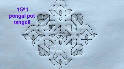 easy pongal pot rangoli🌾15*1 bhogi sankrathi muggulu🌾bhogi pongal paanai kolam #sankranthimuggulu