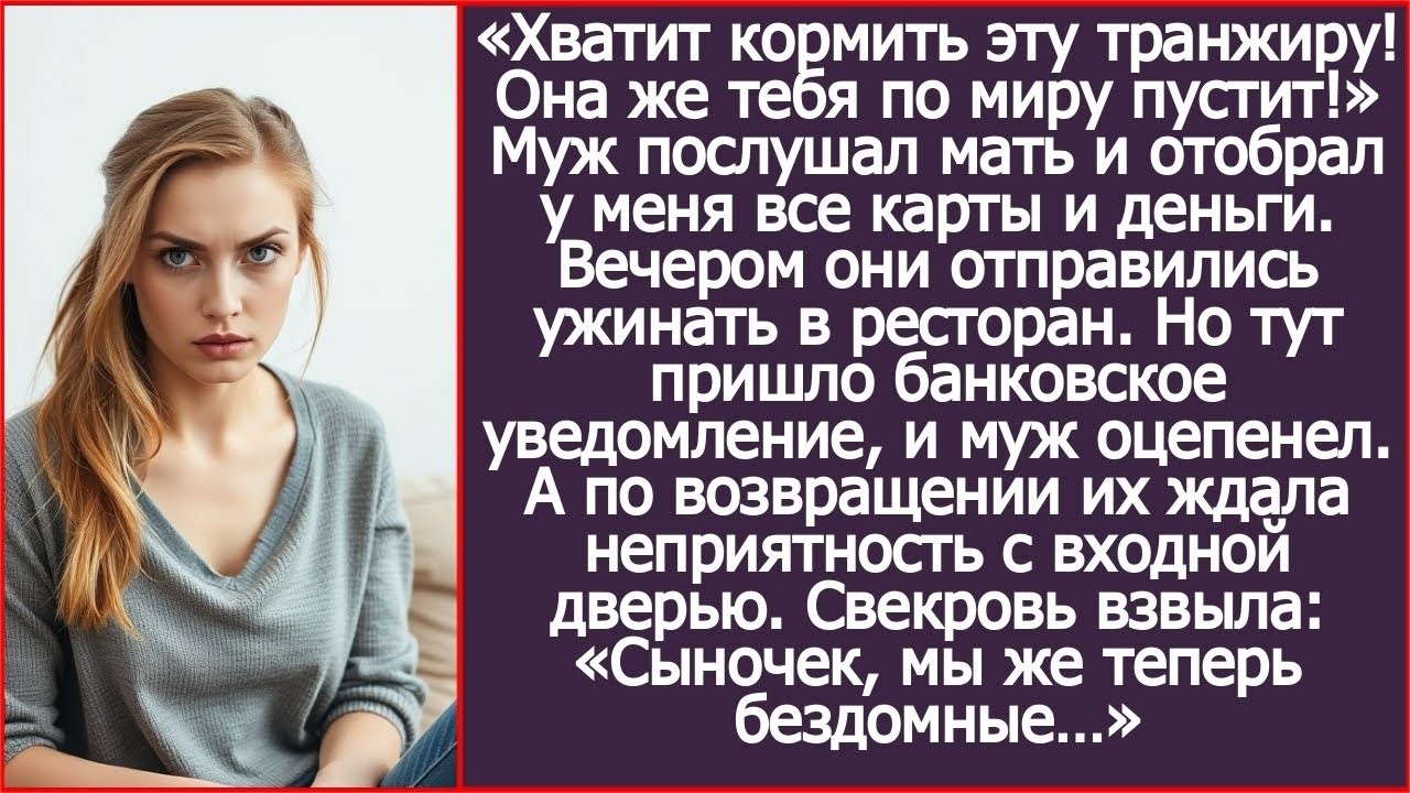 «Сынок, хватит кормить эту транжиру! Она же тебя по миру пустит!» Муж послушал мать и стал безд