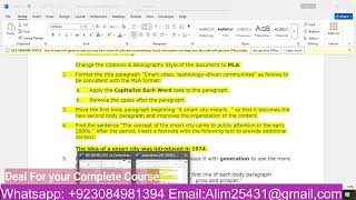 New Perspectives Word 365/2021 | Module 2: SAM Project 1a Smart Cities |Word Module 2 SAM Project 1a