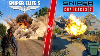 Sniper Elite 5 Physics vs Sniper Ghost Warrior Contracts 2 Physics - Direct Comparison!