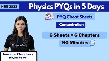 Physics PYQs in 5 Days for NEET 2022  | Trait-4 : Concentration | Tamanna Chaudhary