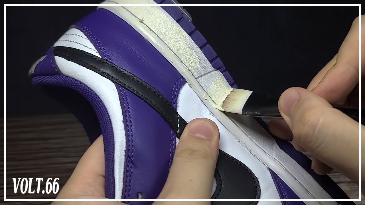 [Custom Shoes] Nike Dunk Low Court Purple Vintage Black Swoosh Custom ...