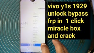 vivo y1s 1929 frp bypass miracle box 100% working trick | how to bypass unlock frp vivo 1929