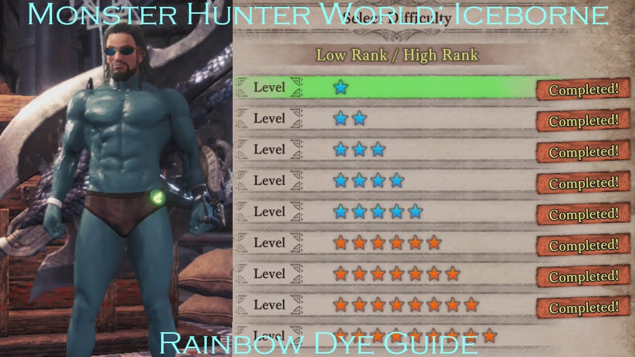 Monster Hunter World Iceborne Rainbow Dye Guide Youtube