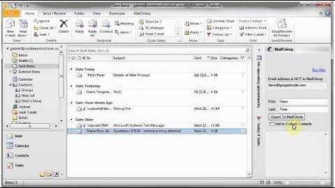 MailChimp Add-in for Outlook - subscribe email senders