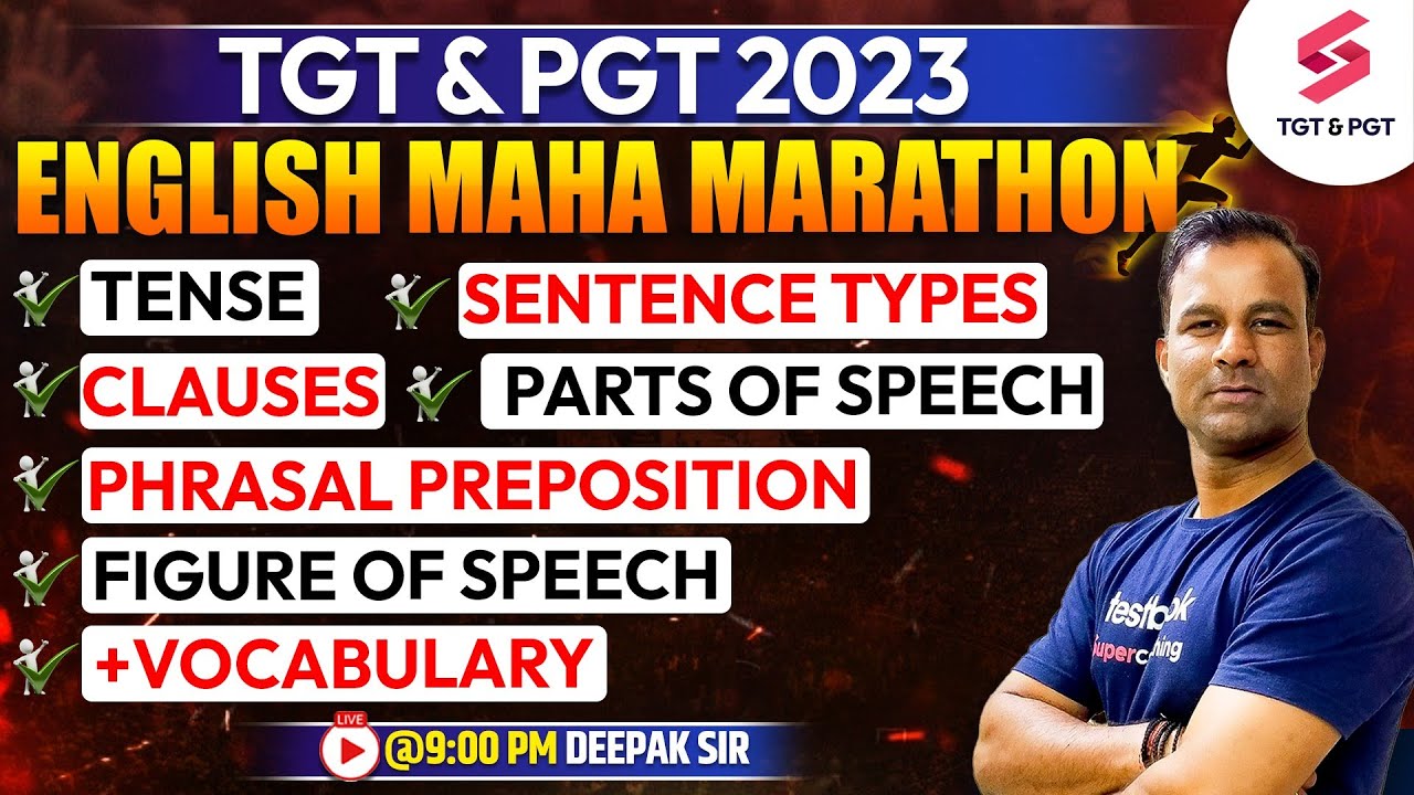 TGT & PGT 2023 | English Grammar | Maha Marathon | Full Marks Pakke | Deepak Sir