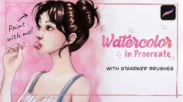 Procreate Watercolor Tutorial - Painting With ONLY Standard Brushes