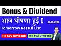 Bonus Split &amp; Dividend आज घोषना हुई I Goldiam Bonus I Polyplex dividend I Hindalco I Wipro buyback