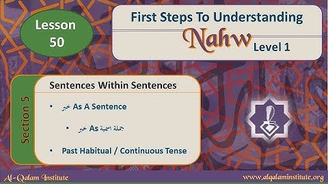 First Steps To Understanding Nahw Level 1 Lesson 50B خبر As A جملة فعلية