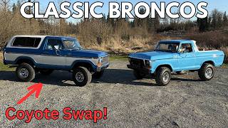 Two Classic Ford Broncos Cruising — One Has a Coyote Swap!