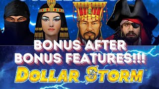 MASS AMOUNTS OF BONUS GAMES on DOLLAR STORM #slots #casino #slotmachine #dollarstorm