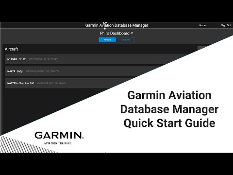 Garmin Aviation Database Manager – Quick Start Guide