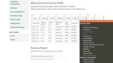 Import credit card transactions into Concur