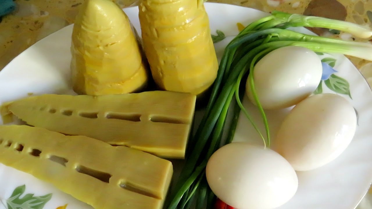 How To Cook bamboo shoots With Duck eggs Cambodian Home Food Easy
