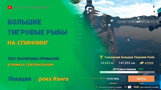 Fishing Planet - Большие Тигровые Рыбы на спиннинг: Тест различных приманок в рамках соревнования.