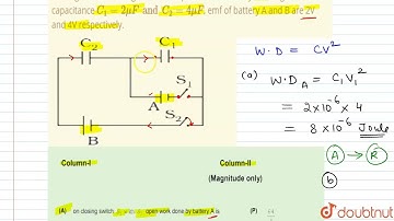In the given circuit diagram, both capacitors are initially uncharged. The capacitance C_(1)=2mu...