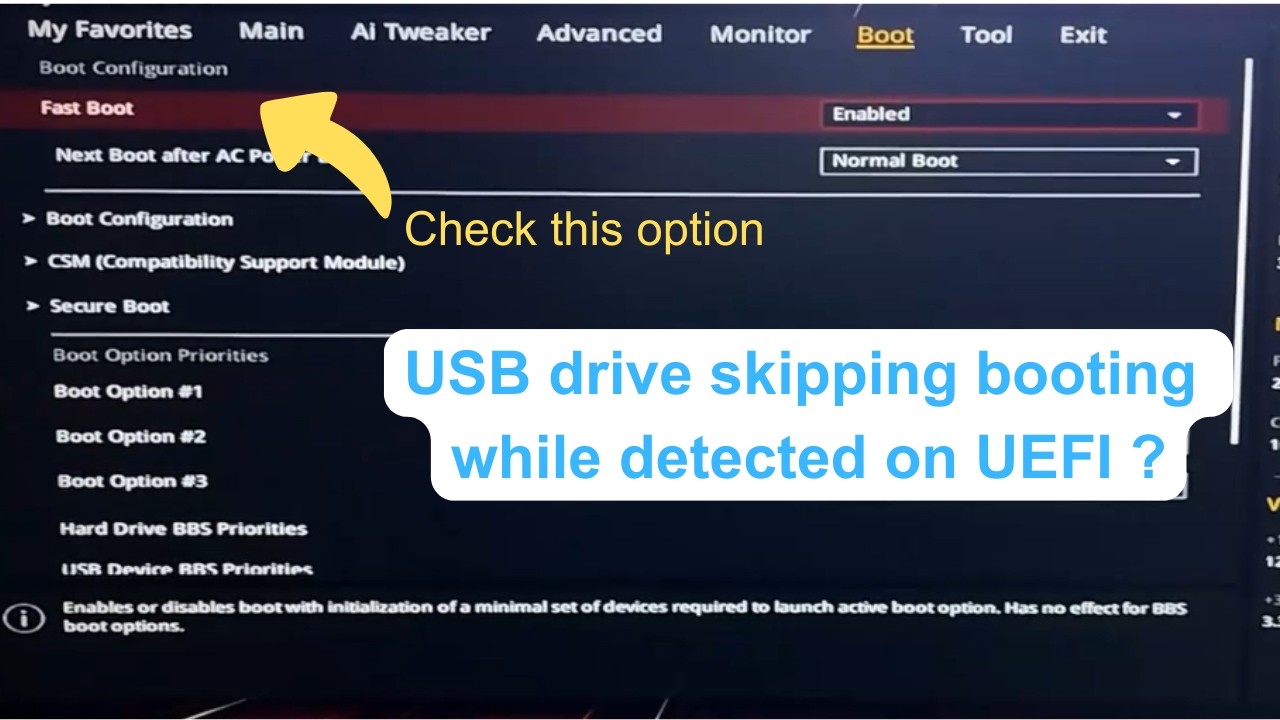 Pre Boot Usb Message USB Drive Skipping Booting While Detected on UEFI ? Try Disabling this ...